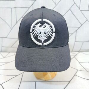 Never Summer Hat 6 7/8-7 1/4 Black 210 Fitted Eagle‎ Logo Cap